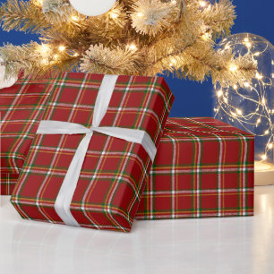 Classic Traditional Red Plaid Christmas Wrapping Paper