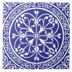 Classic Traditional Stylish Elegant Abstract Blue Tile
