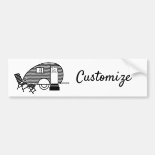 Classic Travel Trailer Caravan Thunder_Cove Bumper Sticker