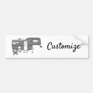Classic Travel Trailer Caravan Thunder_Cove Bumper Sticker