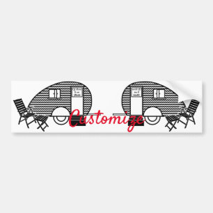 Classic Travel Trailer Caravan Thunder_Cove Bumper Sticker