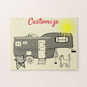 Classic Travel Trailer Caravan Thunder_Cove Jigsaw Puzzle