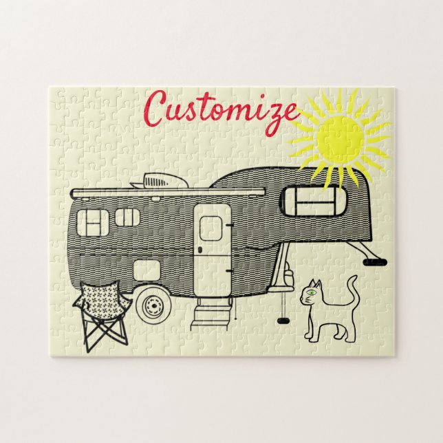 Classic Travel Trailer Caravan Thunder_Cove Jigsaw Puzzle (Horizontal)