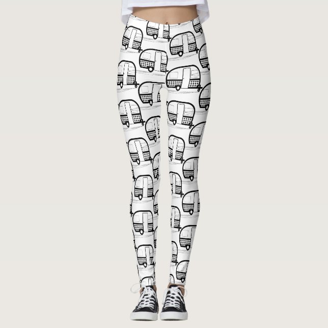 Classic Travel Trailer Caravan Thunder_Cove Leggings (Front)