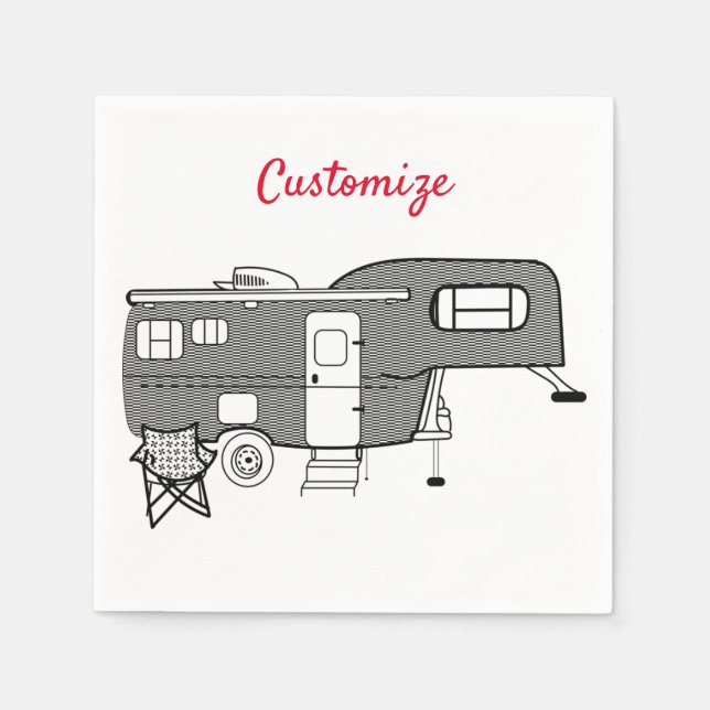 Classic Travel Trailer Caravan Thunder_Cove Napkin (Front)