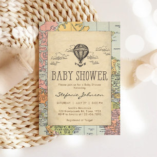 Classic Travel Worl Baby Shower Invitation