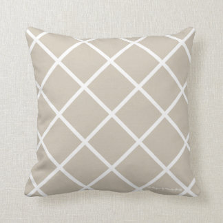 Classic Trellis Pillow in Sand/White