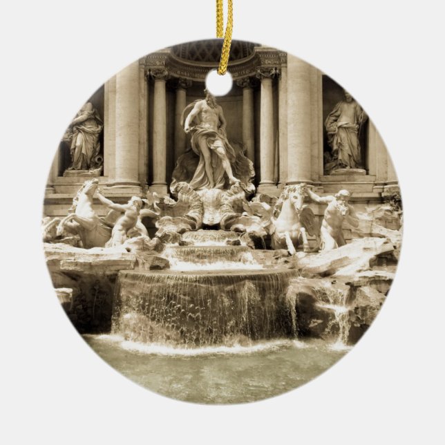 Classic Trevi Fountain, Rome Ceramic Ornament (Front)