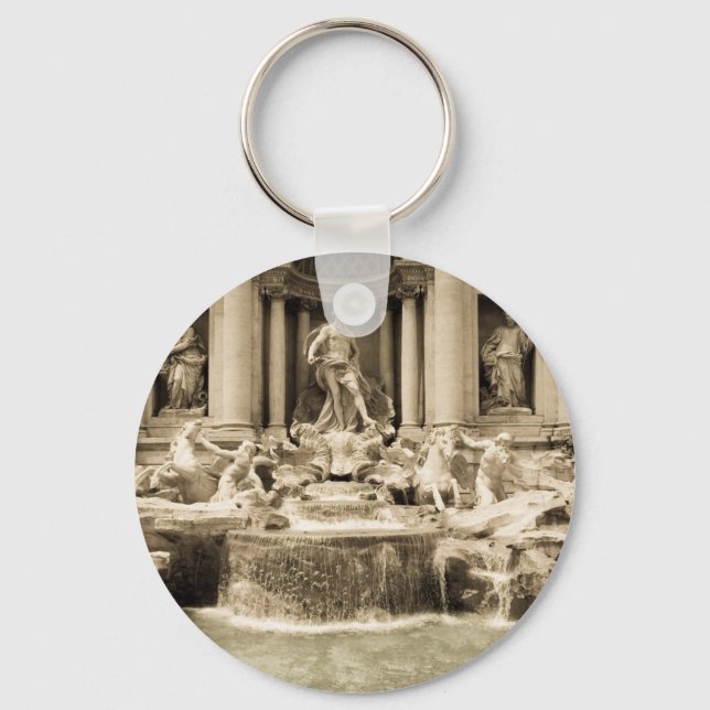 Classic Trevi Fountain, Rome Keychain (Front)