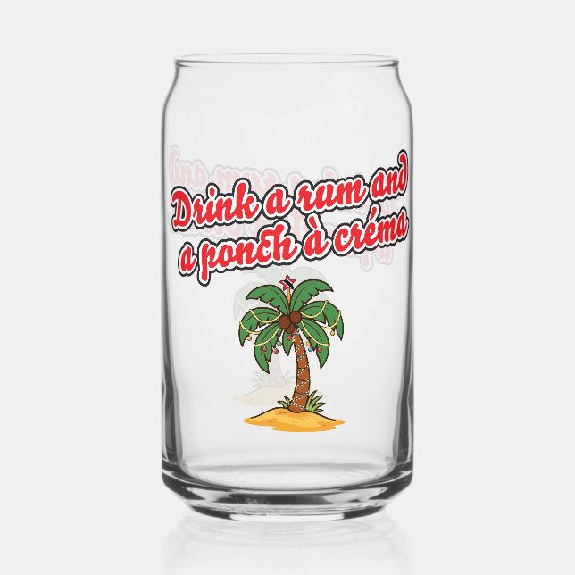 Classic Trini Christmas Beverage Glass (Front)