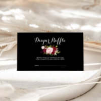 Classic Tropical Black and Burgundy Diaper Raffle