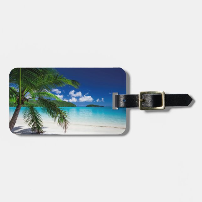 Classic Tropical Island Beach Paradise Luggage Tag (Front Horizontal)