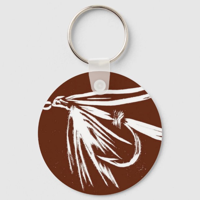 Classic Trout Fly Keychain "Brown Wet Fly" (Front)