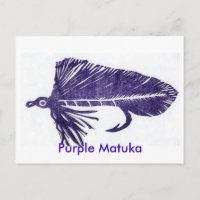 Classic Trout Fly Postcard "purple matuka"
