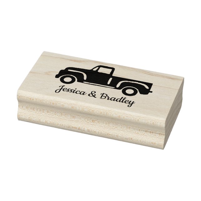 Classic Truck Custom Name Wedding  Rubber Stamp (Stamp)