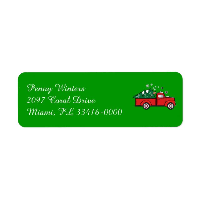 Classic Truck with Holiday Tree in the Snow (Front)