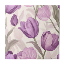 Classic Tulip Ceramic Tiles  For Bath Accent