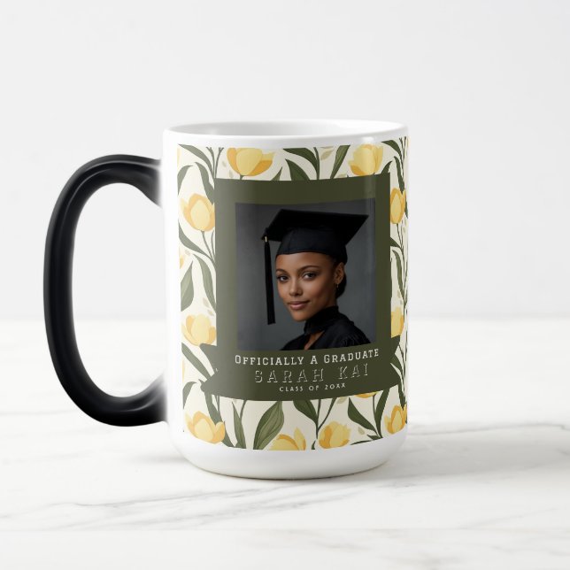 Classic Tulip Pattern Graduation Magic Mug (Left)