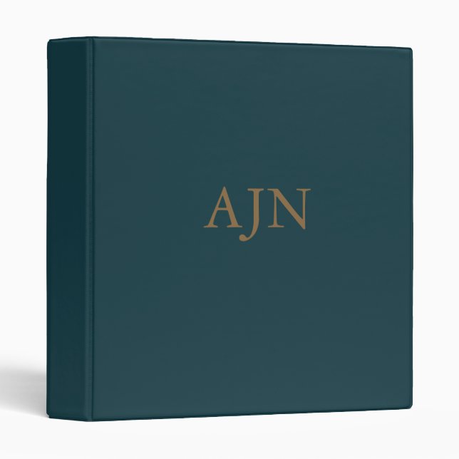 Classic Turquoise Monogramme Organisateur Classeur (Devant/Côté)