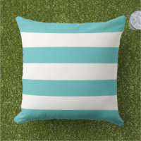 Classic Turquoise Teal Wide Horizontal Stripe