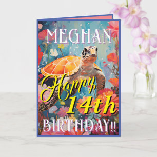 Classic Turtle And Ocean Happy Birthday Card