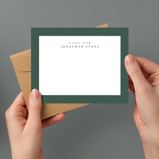 Classic tweed frame simple dark green personal card (Creator Uploaded)