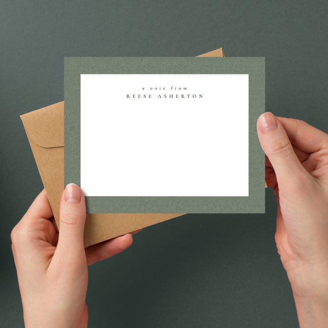 Classic tweed frame simple sage green personal card (Creator Uploaded)