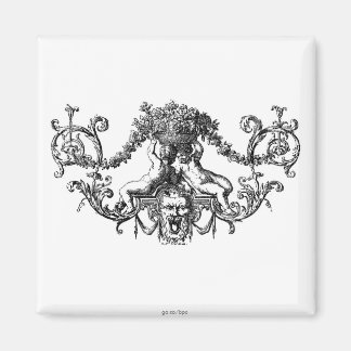 Classic Two Cherubs with Ivy and Flowers Magnet