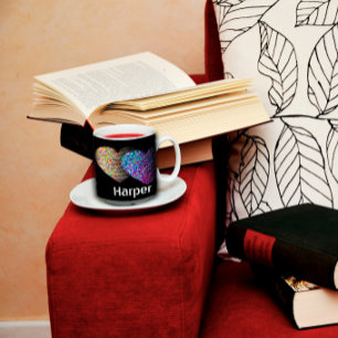 CLassic two heart black Two-Tone Coffee Mug
