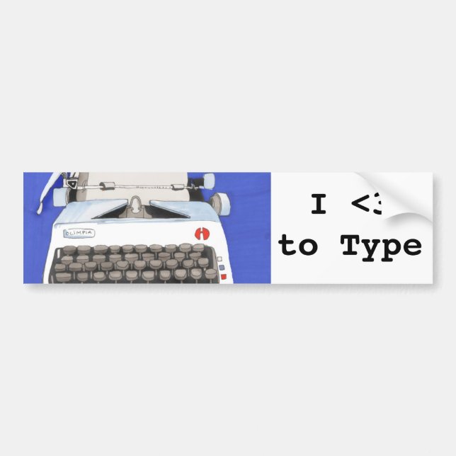 Classic Typewriter Bumper Sticker (Front)