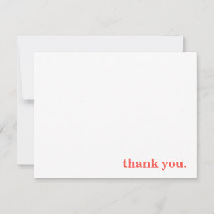 Classic Typographic Coral Personalized Thank You Card