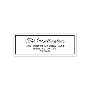 Classic Typography Family Name Return Address Self-inking Stamp