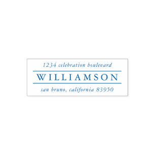 Classic Typography Family Name Return Address Self-inking Stamp