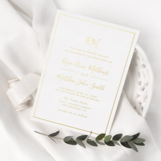 classic typography frame wedding invitation