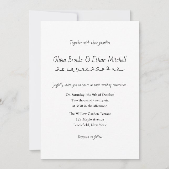 Classic Typography Wedding Invitation (Devant)