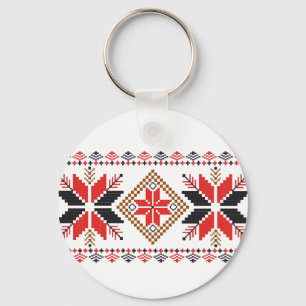 Classic Ugly Christmas Sweater Print Keychain