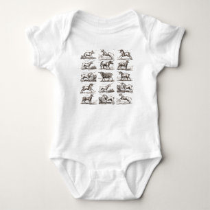 Classic Unicorn Antique Mythical Magical Creature Baby Bodysuit