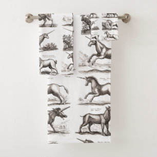 Classic Unicorn Antique Mythical Magical Creature Bath Towel Set
