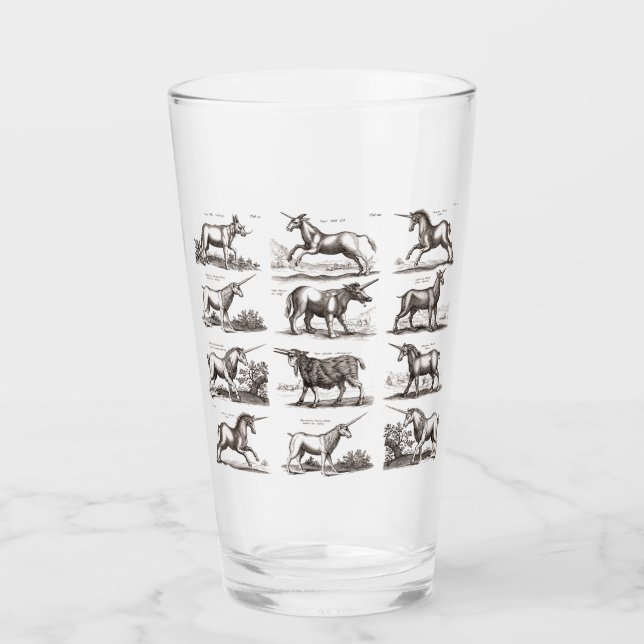 Classic Unicorn Antique Mythical Magical Creature Glass (Front)