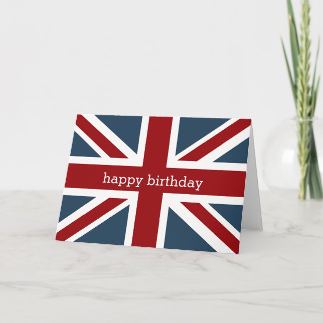 Classic Union Jack Flag Happy Birthday 2 Card (Front)