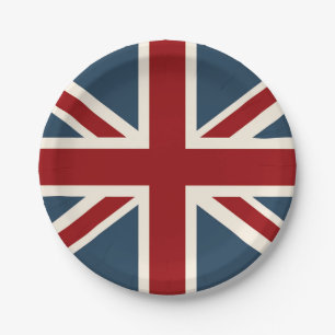 Classic Union Jack Flag Paper Plate