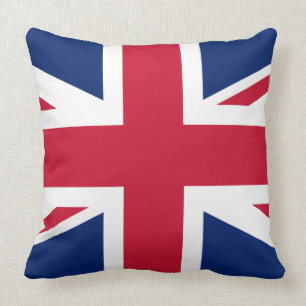 Classic Union Jack Red White Blue UK Flag Throw Pillow