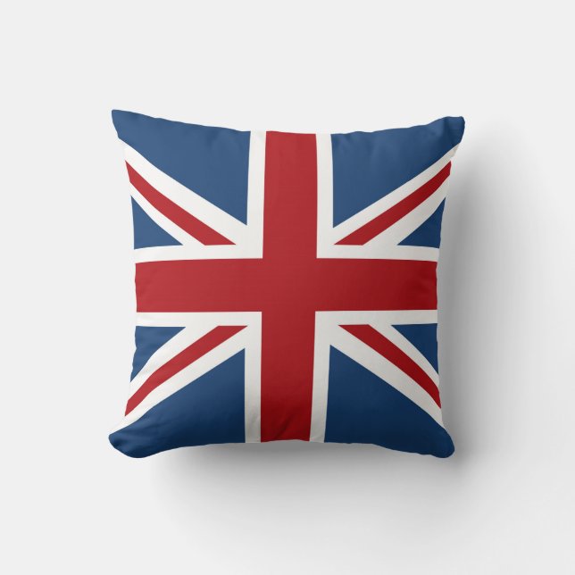 Classic Union Jack UK Flag Throw Pillow (Front)