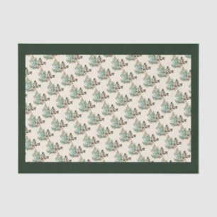 Classic Unique Green Botanical Holiday Christmas Tissue Paper