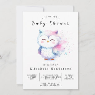 Classic Unique Owl Baby Shower Invitation