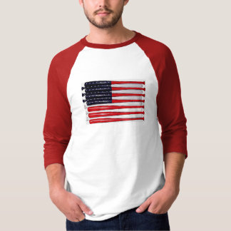 classic US flag baseball bat pop art tshirt