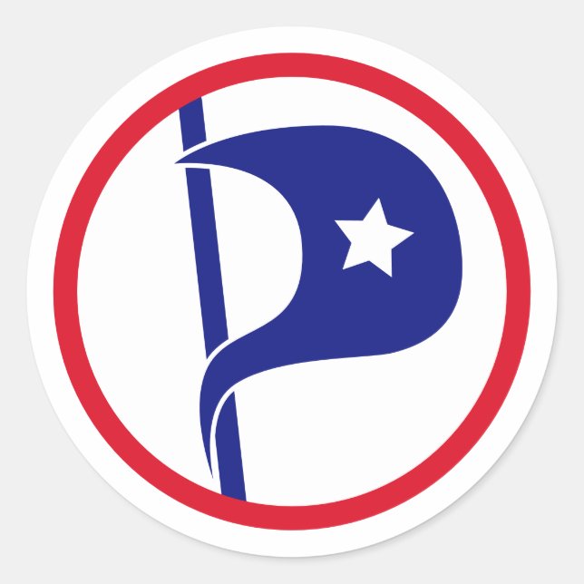 Classic US Pirate Party Sticker (Front)