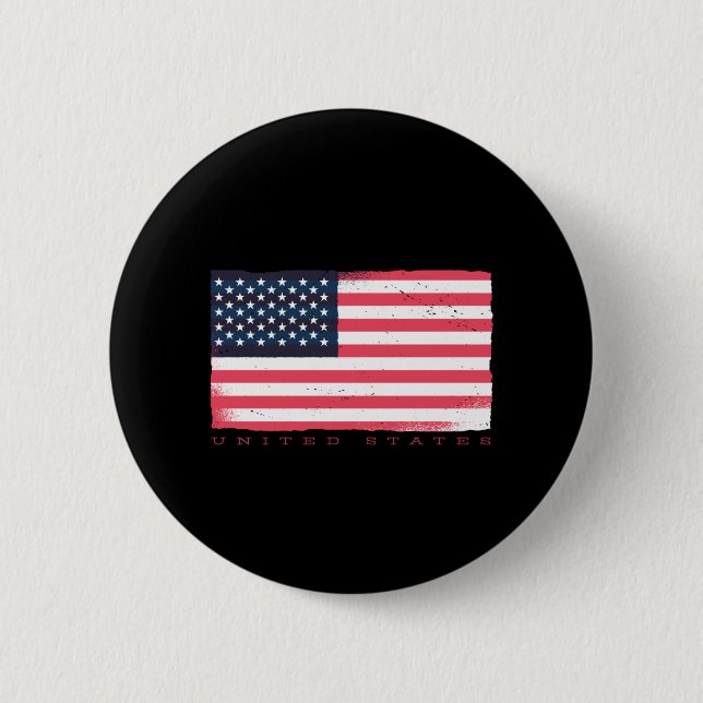 Classic USA Flag Design 2 Inch Round Button (Front)