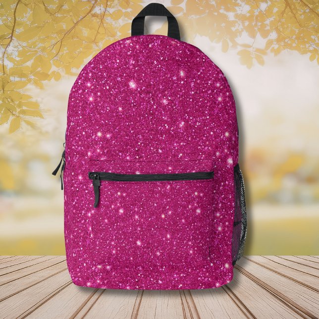 Classic Valentine Trendy Pink Glitter Style Printed Backpack (Creator Uploaded)