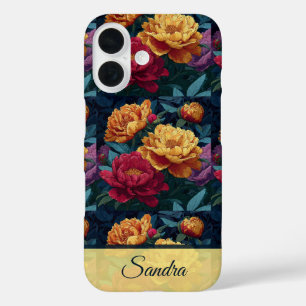 Classic Valentine'S Day Gift Peony Floral Custom iPhone 16 Case